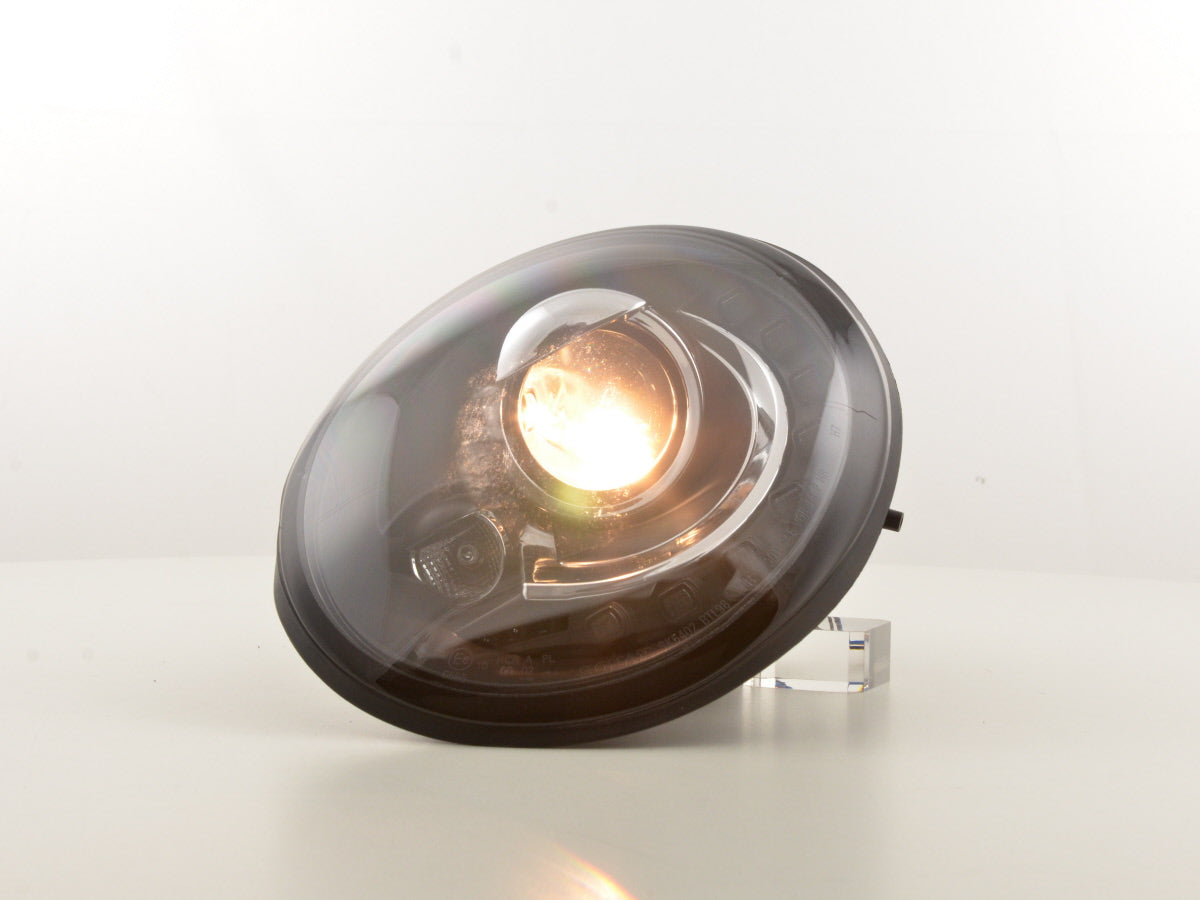 Scheinwerfer Set Daylight LED TFL-Optik VW New Beetle 9C 98-05 schwarz Scheinwerfer Set Daylight LED TFL-Optik VW New Beetle 9C 98-05 schwarz